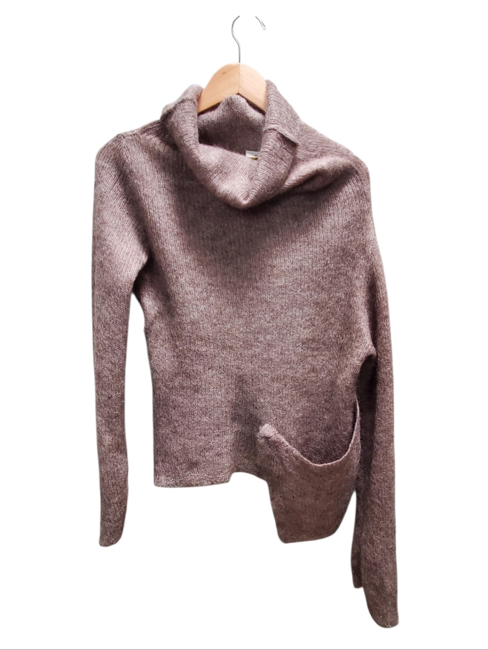 ZINCO Italy Vintage Kid Mohair Blend Knit Asymetric Cowlneck Jumper Small